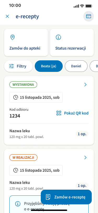 Rezerwacja leku w aptece — mojePZU